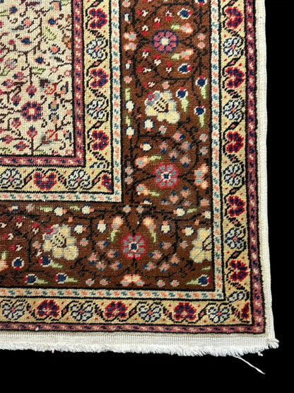 Handmade Vintage Wool Rug Colorful Turkish Floral Design 6'4 x 9'9 *Repaired* I Got Rugs