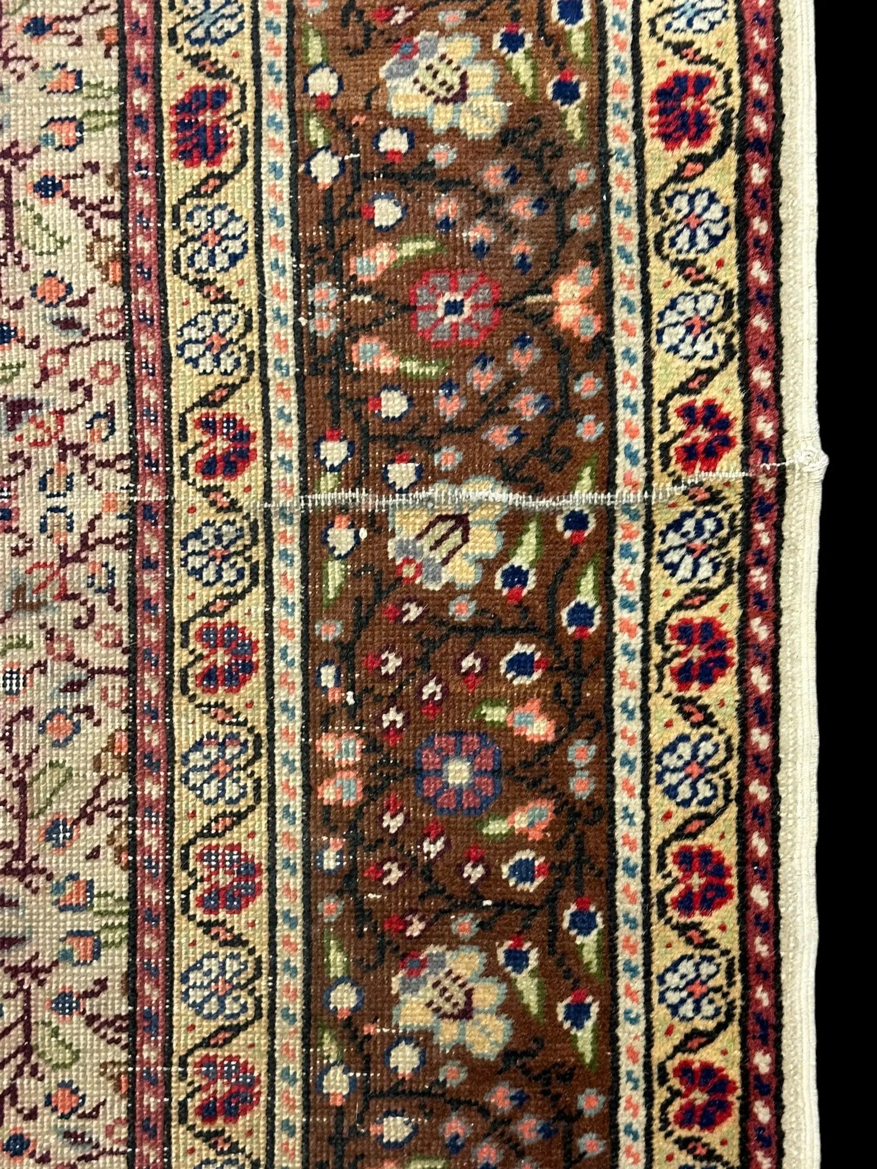 Handmade Vintage Wool Rug Colorful Turkish Floral Design 6'4 x 9'9 *Repaired* I Got Rugs