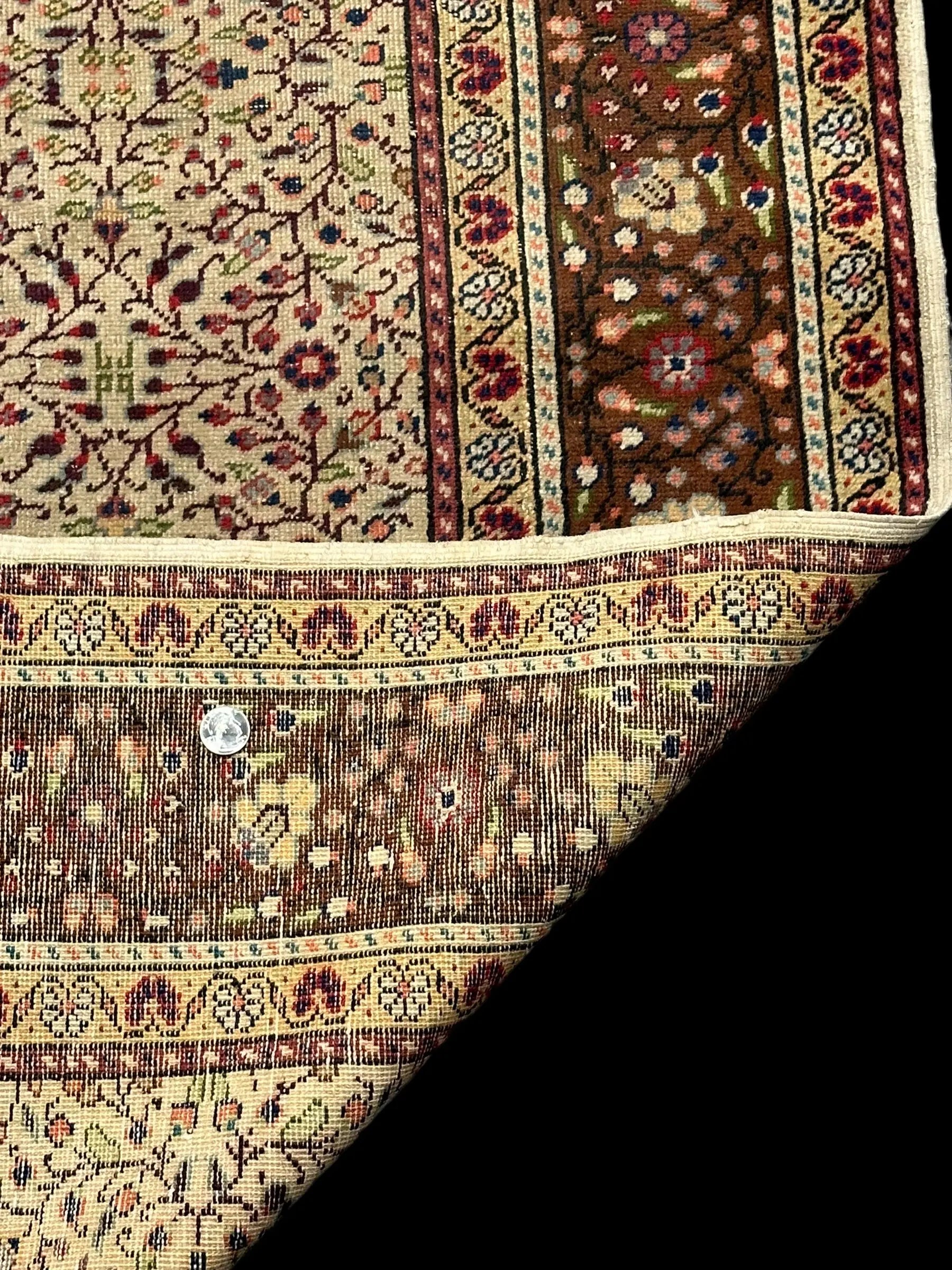 Handmade Vintage Wool Rug Colorful Turkish Floral Design 6'4 x 9'9 *Repaired* I Got Rugs