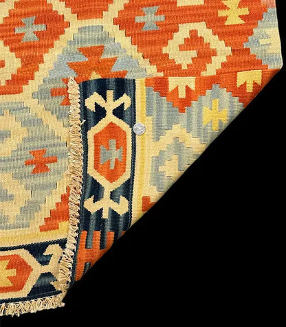 Handmade Vintage Wool Rug Colorful Turkish Geometric Design Runner 2'4 x 6'1 I Got Rugs