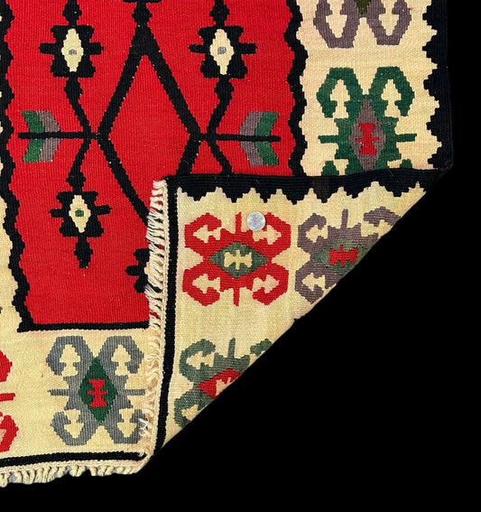 Handmade Vintage Wool Rug Colorful Turkish Kilim Geometric Design 2'5 x 4'3 I Got Rugs Handmade Vintage Wool Rug Colorful Turkish Kilim Geometric Design 2'5 x 4'3 I Got Rugs Handmade Vintage I Got Rugs