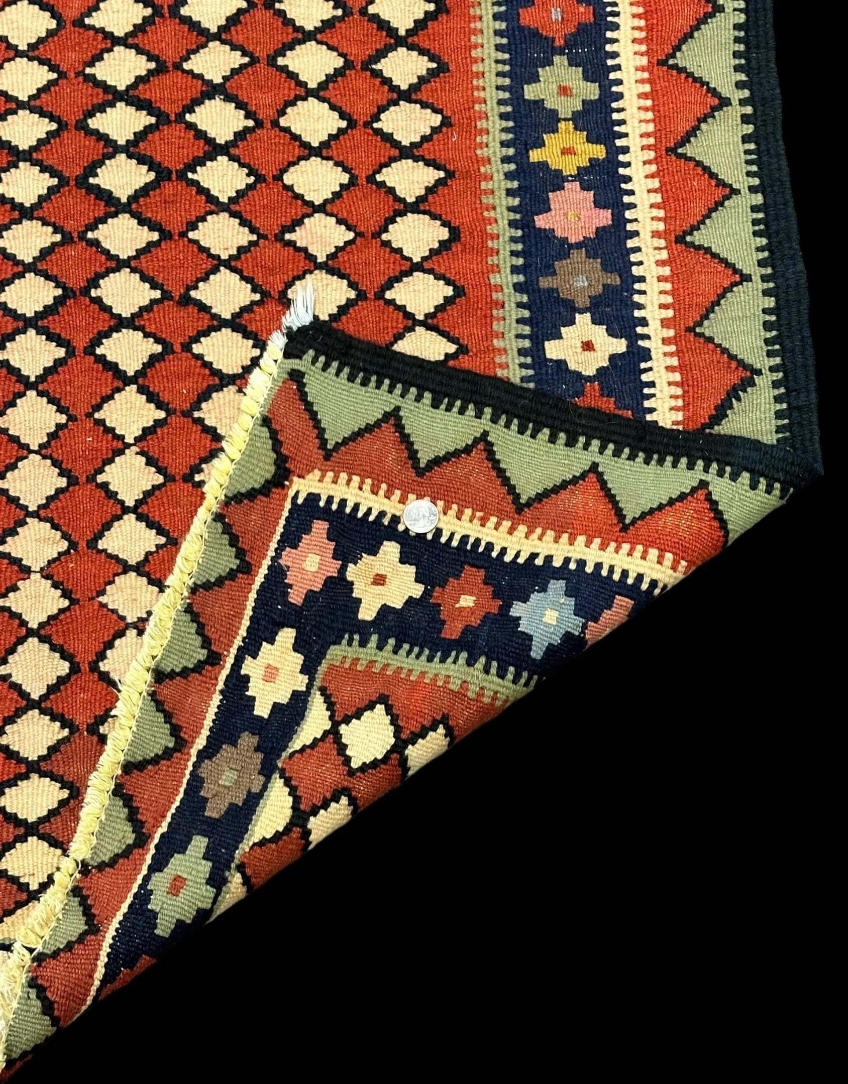 Handmade Vintage Wool Rug Colorful Turkish Kilim Geometric Design 3'4 x 5'3 I Got Rugs Handmade Vintage Wool Rug Colorful Turkish Kilim Geometric Design 3'4 x 5'3 I Got Rugs Handmade Vintage I Got Rugs