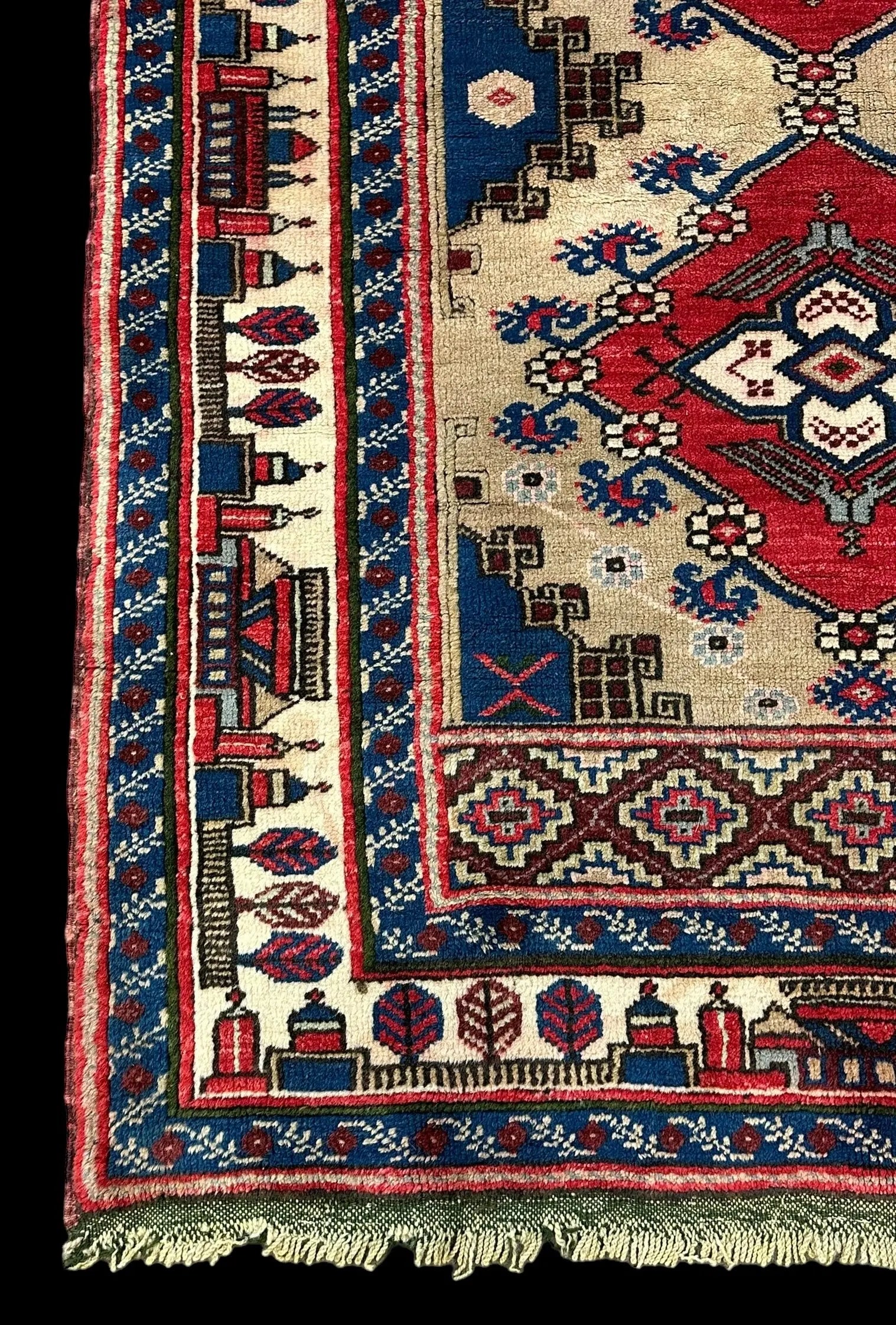 Handmade Vintage Wool Rug Colorful Turkish Prayer Design 3'11 x 5'10 I Got Rugs Handmade Vintage Wool Rug Colorful Turkish Prayer Design 3'11 x 5'10 I Got Rugs Handmade Vintage I Got Rugs