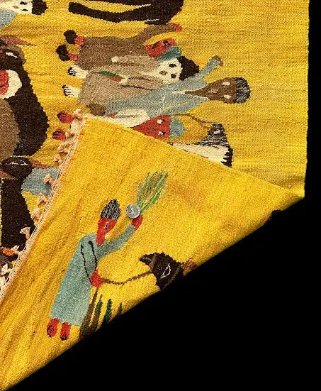 Handmade Vintage Wool Rug Egyptian Kilim Village Pictorial Multicolor 2'4 x 4'9 I Got Rugs