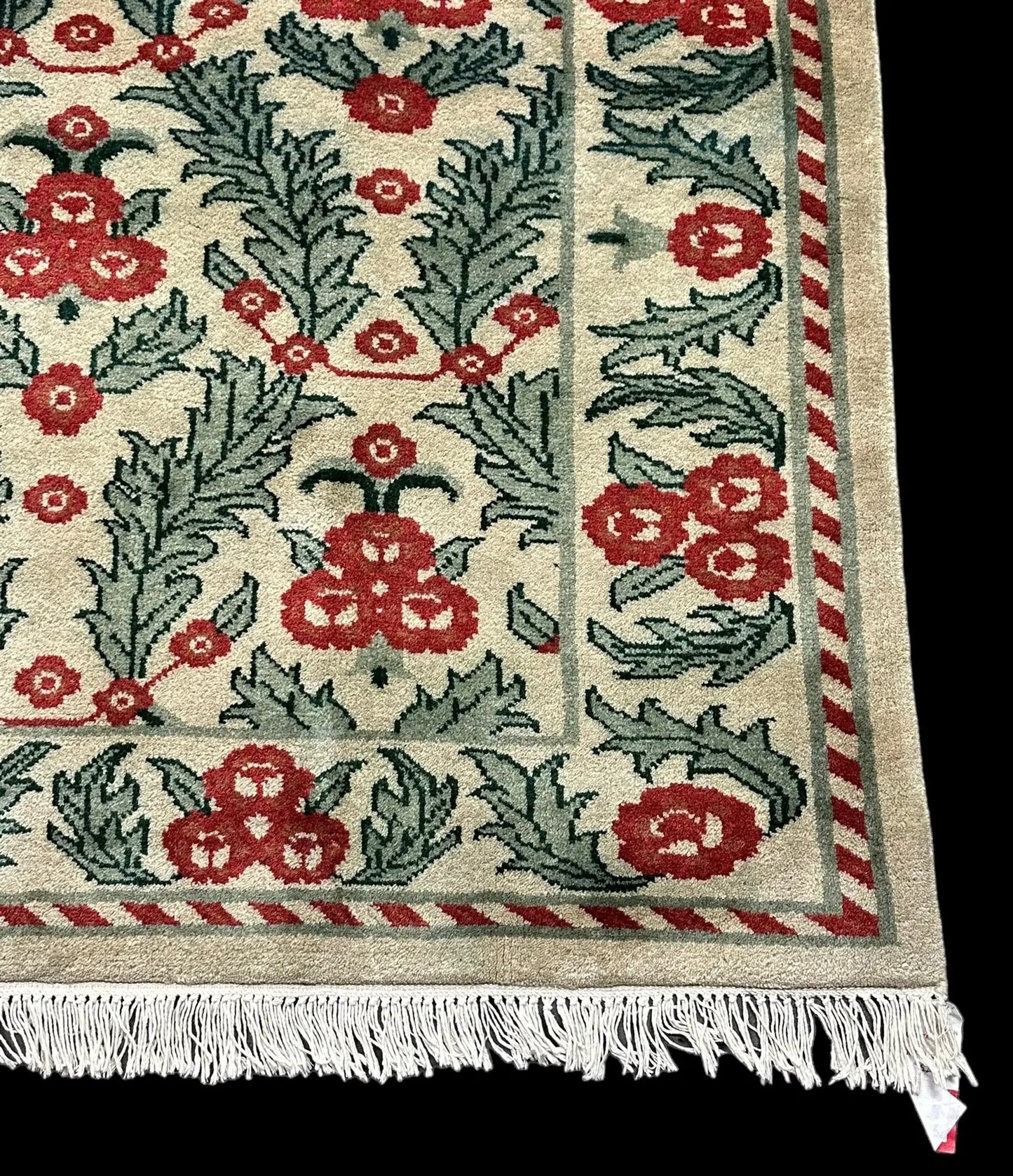 Handmade Vintage Wool Rug Indian Oriental Designs in Bold Colors 6' x 9' I Got Rugs