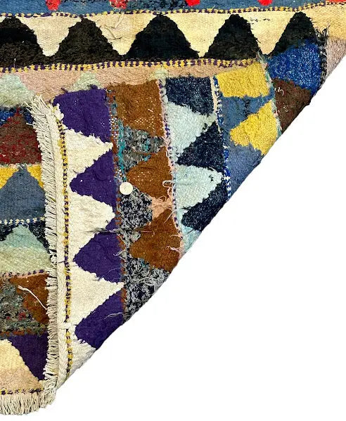 Handmade Vintage Wool Rug Moroccan Berber Design Multicolor 4'3 x 7'9 I Got Rugs