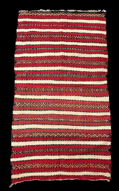 Handmade Vintage Wool Rug Moroccan Berber Tribal Design Multicolor 2'11 x 5'2 I Got Rugs