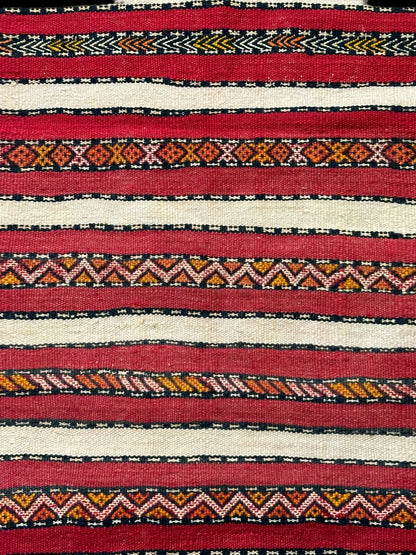 Handmade Vintage Wool Rug Moroccan Berber Tribal Design Multicolor 2'11 x 5'2 I Got Rugs