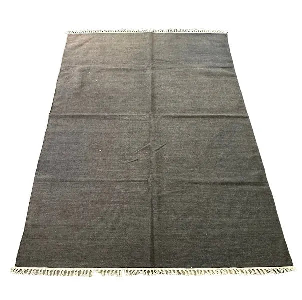 Handmade Vintage Wool Rug Moroccan Kilim Brown Flatweave 5'5 x 7'8 I Got Rugs