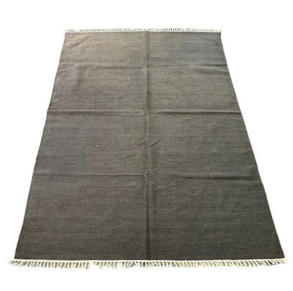Handmade Vintage Wool Rug Moroccan Kilim Brown Flatweave 5'5 x 7'8 I Got Rugs