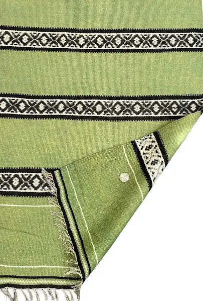 Handmade Vintage Wool Rug Moroccan Kilim Green Tribal Design 4'2 x 6'2 I Got Rugs