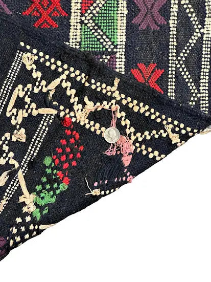 Handmade Vintage Wool Rug Moroccan Kilim Tribal Design Navy Blue 2'9 x 4'3 - I Got Rugs Handmade Vintage Wool Rug Moroccan Kilim Tribal Design Navy Blue 2'9 x 4'3 I Got Rugs Handmade Vintage I Got Rugs  199.00