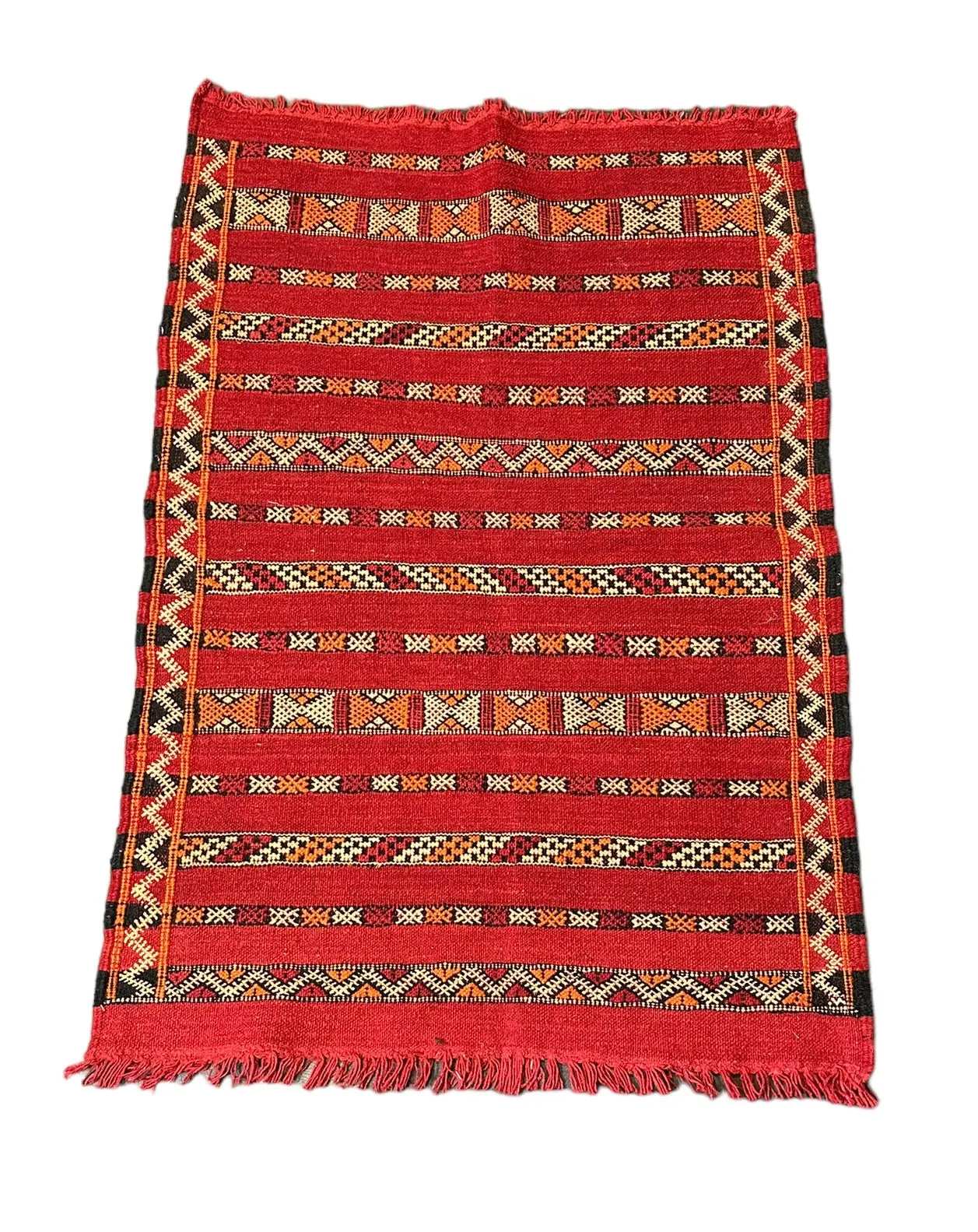 Handmade Vintage Wool Rug Moroccan Kilim Tribal Design Red 2'5 x 3'7 I Got Rugs Handmade Vintage Wool Rug Moroccan Kilim Tribal Design Red 2'5 x 3'7 I Got Rugs Handmade Vintage I Got Rugs