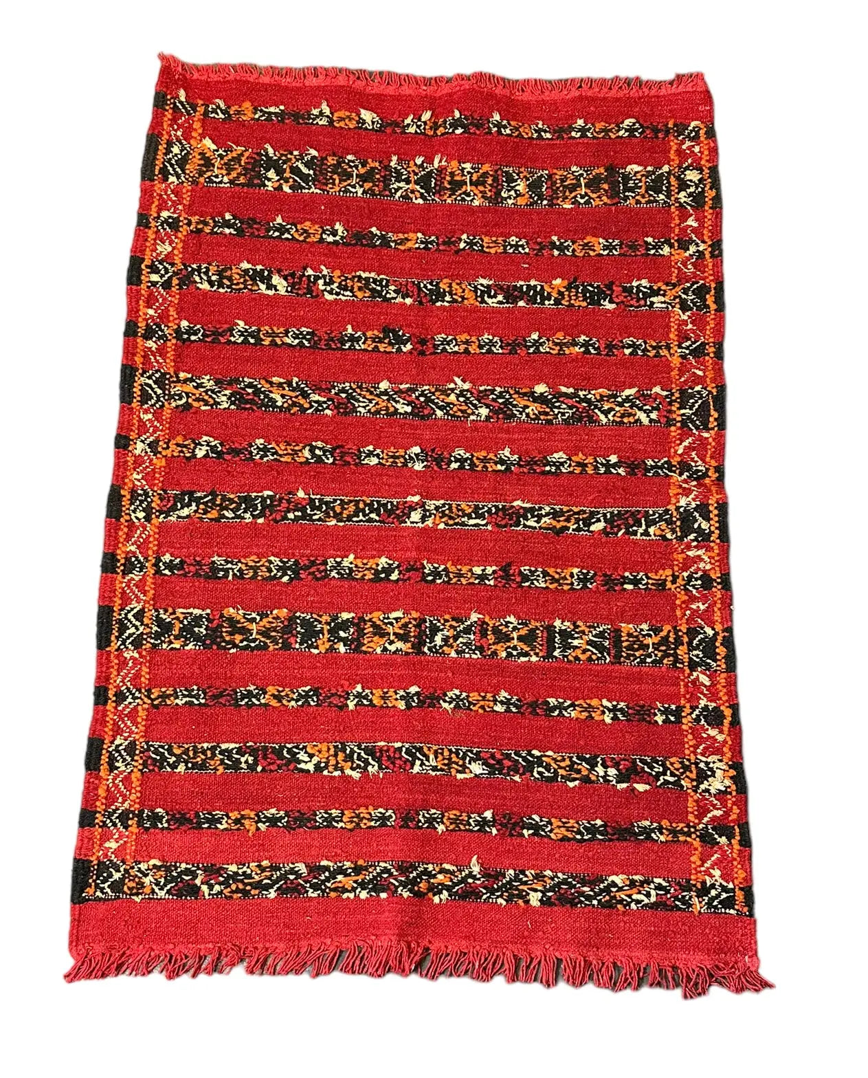 Handmade Vintage Wool Rug Moroccan Kilim Tribal Design Red 2'5 x 3'7 I Got Rugs Handmade Vintage Wool Rug Moroccan Kilim Tribal Design Red 2'5 x 3'7 I Got Rugs Handmade Vintage I Got Rugs