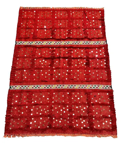 Handmade Vintage Wool Rug Moroccan Tribal Design Red 3'1 x 4'3 I Got Rugs