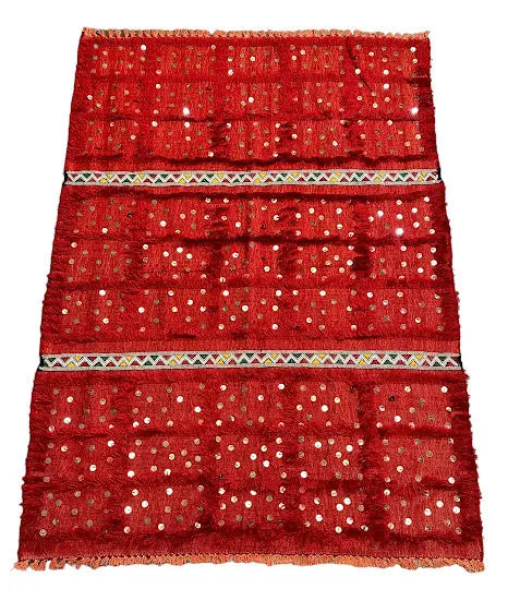 Handmade Vintage Wool Rug Moroccan Tribal Design Red 3'1 x 4'3 I Got Rugs
