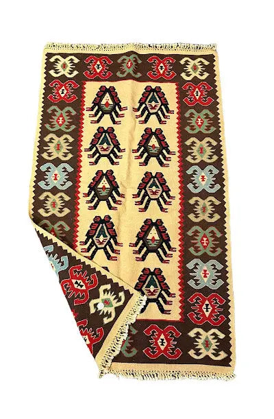 Handmade Vintage Wool Rug Multicolor Geometric Pattern 2'6 x 4'4 I Got Rugs