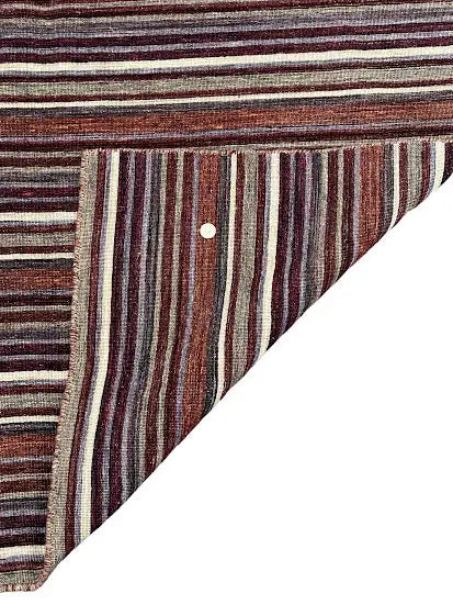 Handmade Vintage Wool Rug Multicolor Striped Persian Kilim 4'7 x 6'5 I Got Rugs