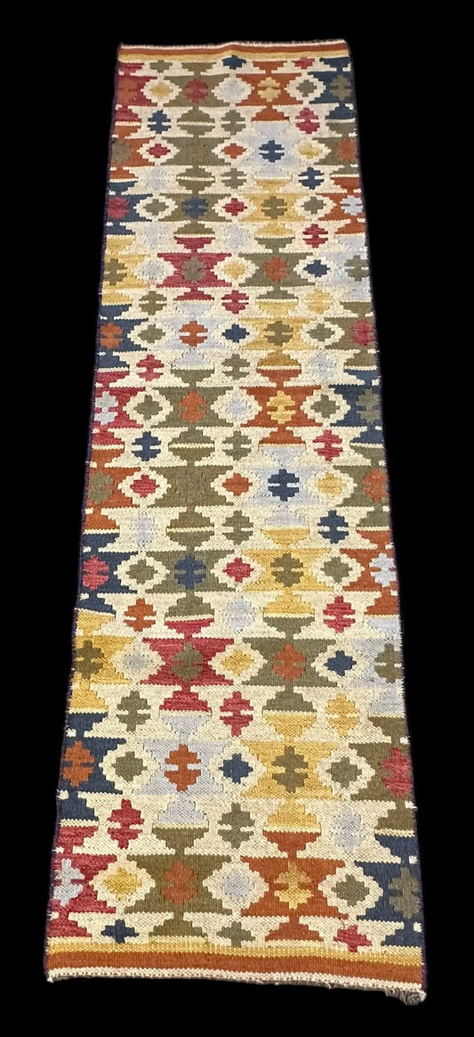 Handmade Vintage Wool Rug Multicolor Turkish Kilim Geometric Design 2'1 x 7'3 I Got Rugs Handmade Vintage Wool Rug Multicolor Turkish Kilim Geometric Design 2'1 x 7'3 I Got Rugs Handmade Vintage I Got Rugs