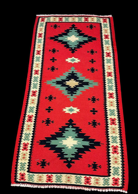 Handmade Vintage Wool Rug Multicolor Turkish Kilim Geometric Design 2'10 x 5'8 I Got Rugs Handmade Vintage Wool Rug Multicolor Turkish Kilim Geometric Design 2'10 x 5'8 I Got Rugs Handmade Vintage I Got Rugs