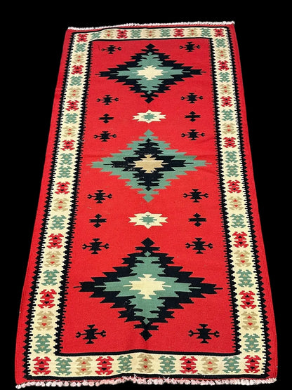 Handmade Vintage Wool Rug Multicolor Turkish Kilim Geometric Design 2'10 x 5'8 I Got Rugs Handmade Vintage Wool Rug Multicolor Turkish Kilim Geometric Design 2'10 x 5'8 I Got Rugs Handmade Vintage I Got Rugs