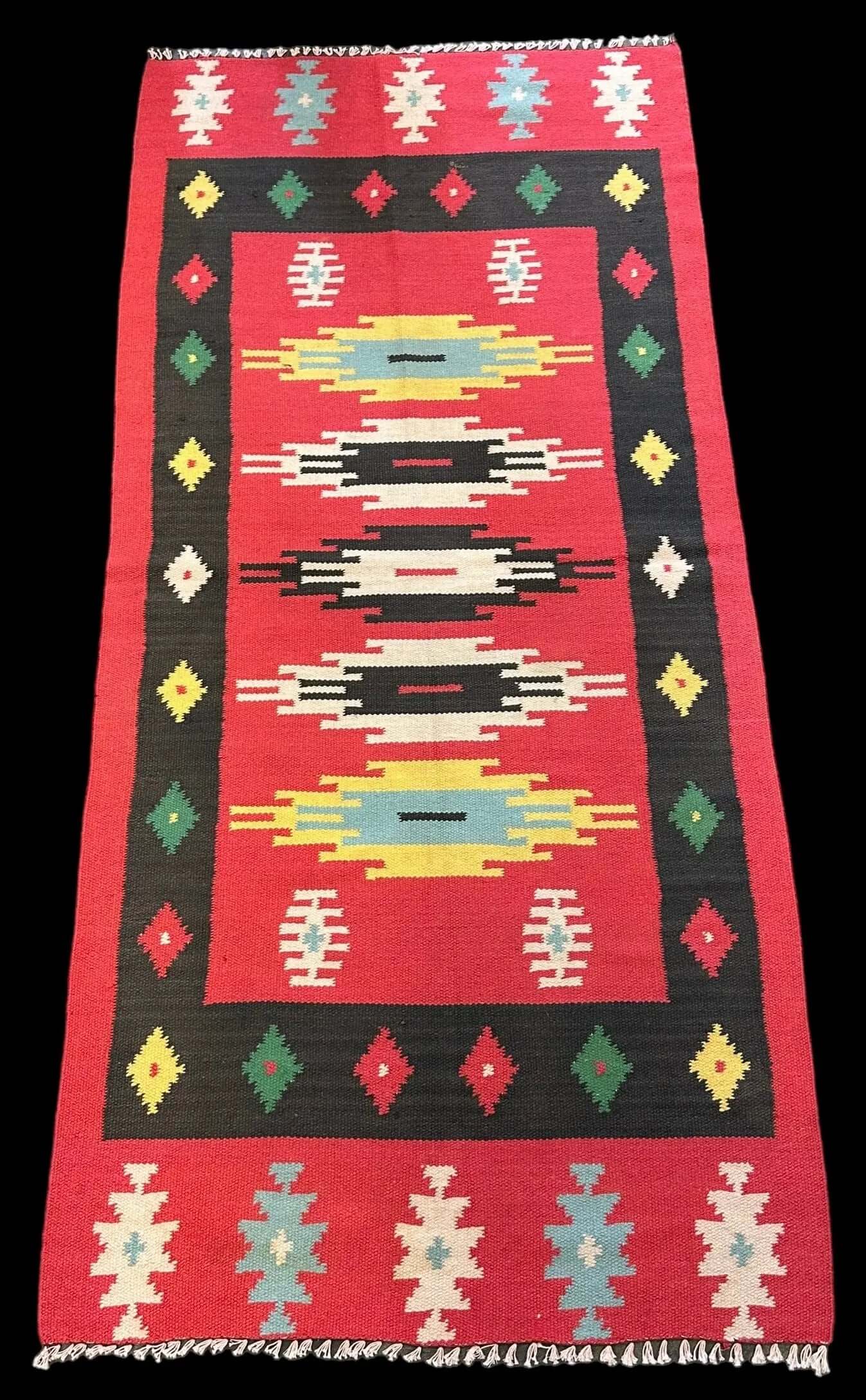 Handmade Vintage Wool Rug Multicolor Turkish Kilim Geometric Design 2'4 x 4'1 I Got Rugs Handmade Vintage Wool Rug Multicolor Turkish Kilim Geometric Design 2'4 x 4'1 I Got Rugs Handmade Vintage I Got Rugs