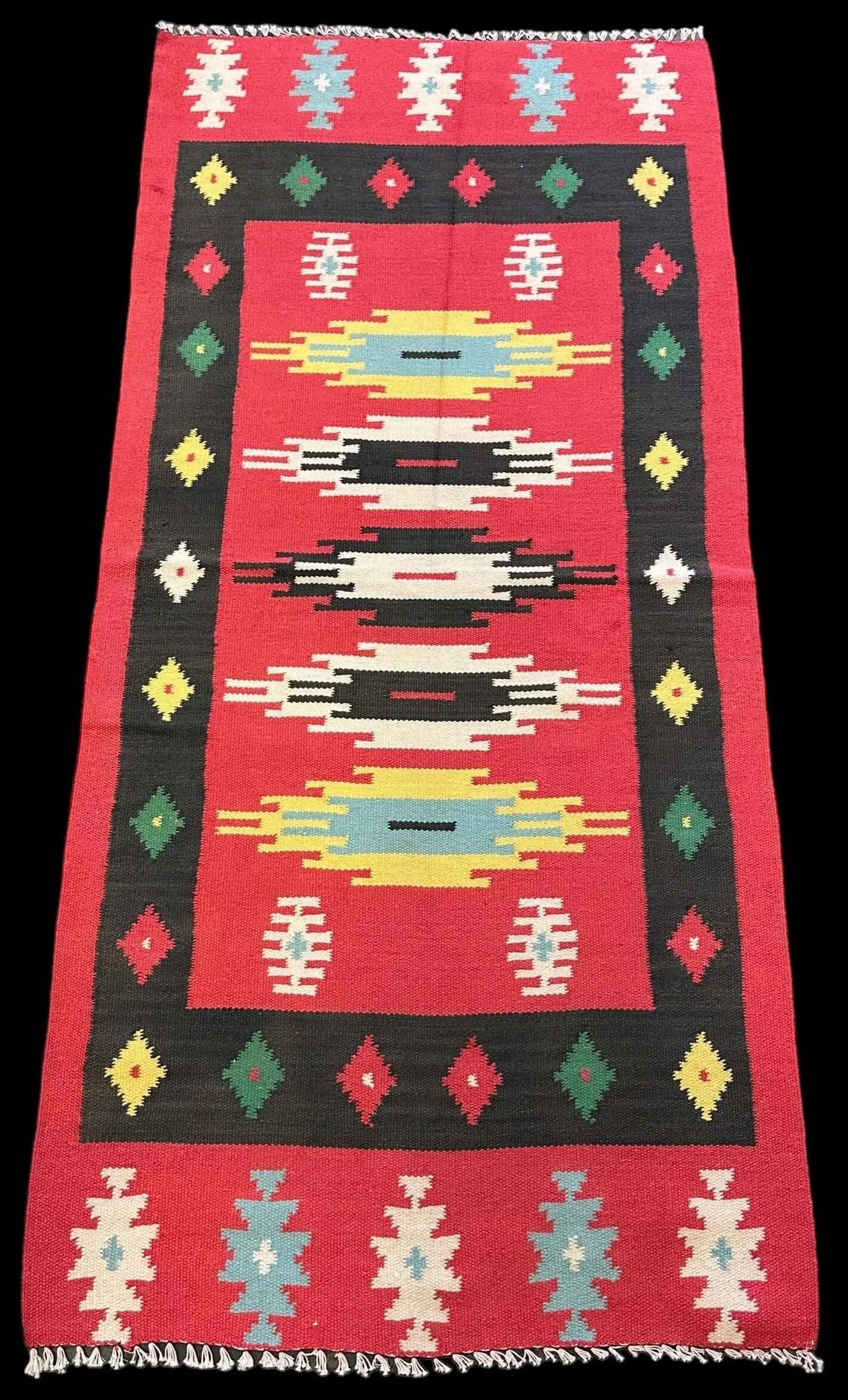 Handmade Vintage Wool Rug Multicolor Turkish Kilim Geometric Design 2'4 x 4'1 I Got Rugs Handmade Vintage Wool Rug Multicolor Turkish Kilim Geometric Design 2'4 x 4'1 I Got Rugs Handmade Vintage I Got Rugs