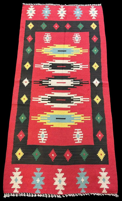 Handmade Vintage Wool Rug Multicolor Turkish Kilim Geometric Design 2'4 x 4'1 I Got Rugs Handmade Vintage Wool Rug Multicolor Turkish Kilim Geometric Design 2'4 x 4'1 I Got Rugs Handmade Vintage I Got Rugs