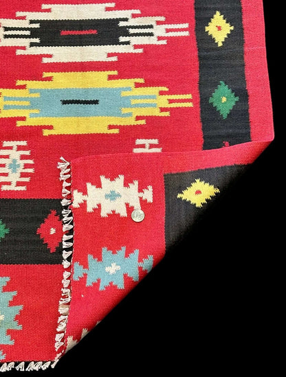 Handmade Vintage Wool Rug Multicolor Turkish Kilim Geometric Design 2'4 x 4'1 I Got Rugs Handmade Vintage Wool Rug Multicolor Turkish Kilim Geometric Design 2'4 x 4'1 I Got Rugs Handmade Vintage I Got Rugs