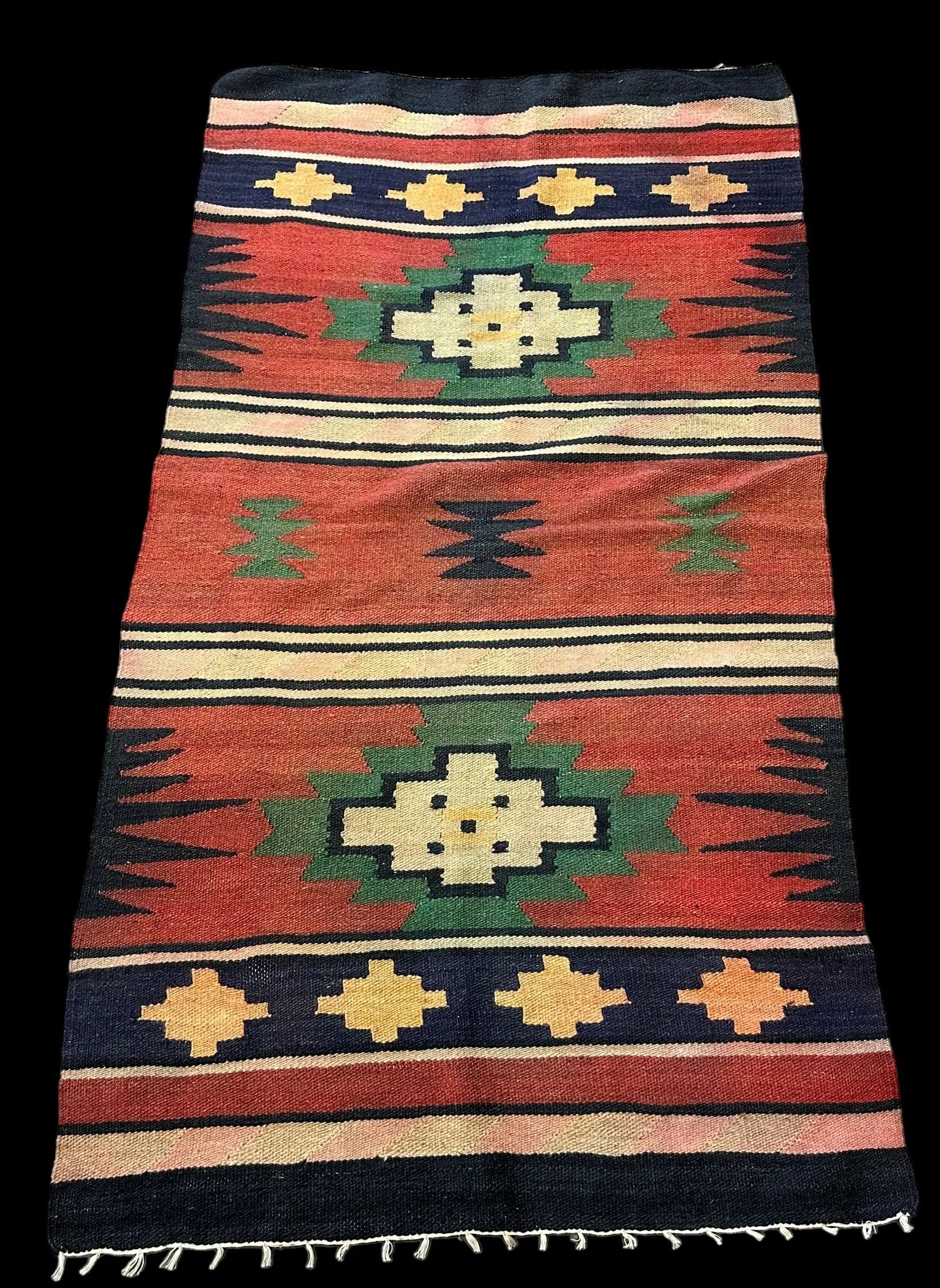 Handmade Vintage Wool Rug Multicolor Turkish Kilim Geometric Design 3' x 5'7 I Got Rugs Handmade Vintage Wool Rug Multicolor Turkish Kilim Geometric Design 3' x 5'7 I Got Rugs Handmade Vintage I Got Rugs