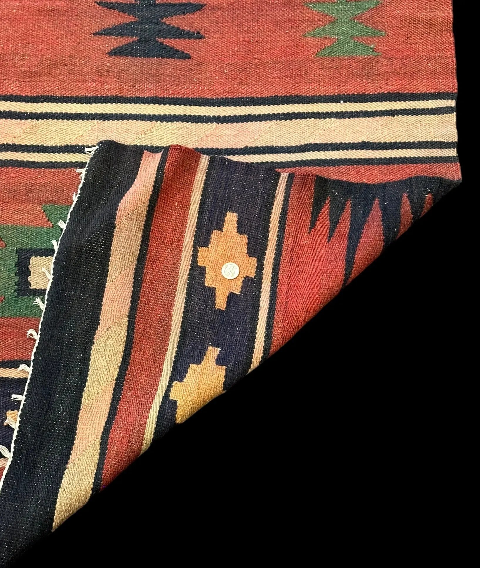 Handmade Vintage Wool Rug Multicolor Turkish Kilim Geometric Design 3' x 5'7 I Got Rugs Handmade Vintage Wool Rug Multicolor Turkish Kilim Geometric Design 3' x 5'7 I Got Rugs Handmade Vintage I Got Rugs