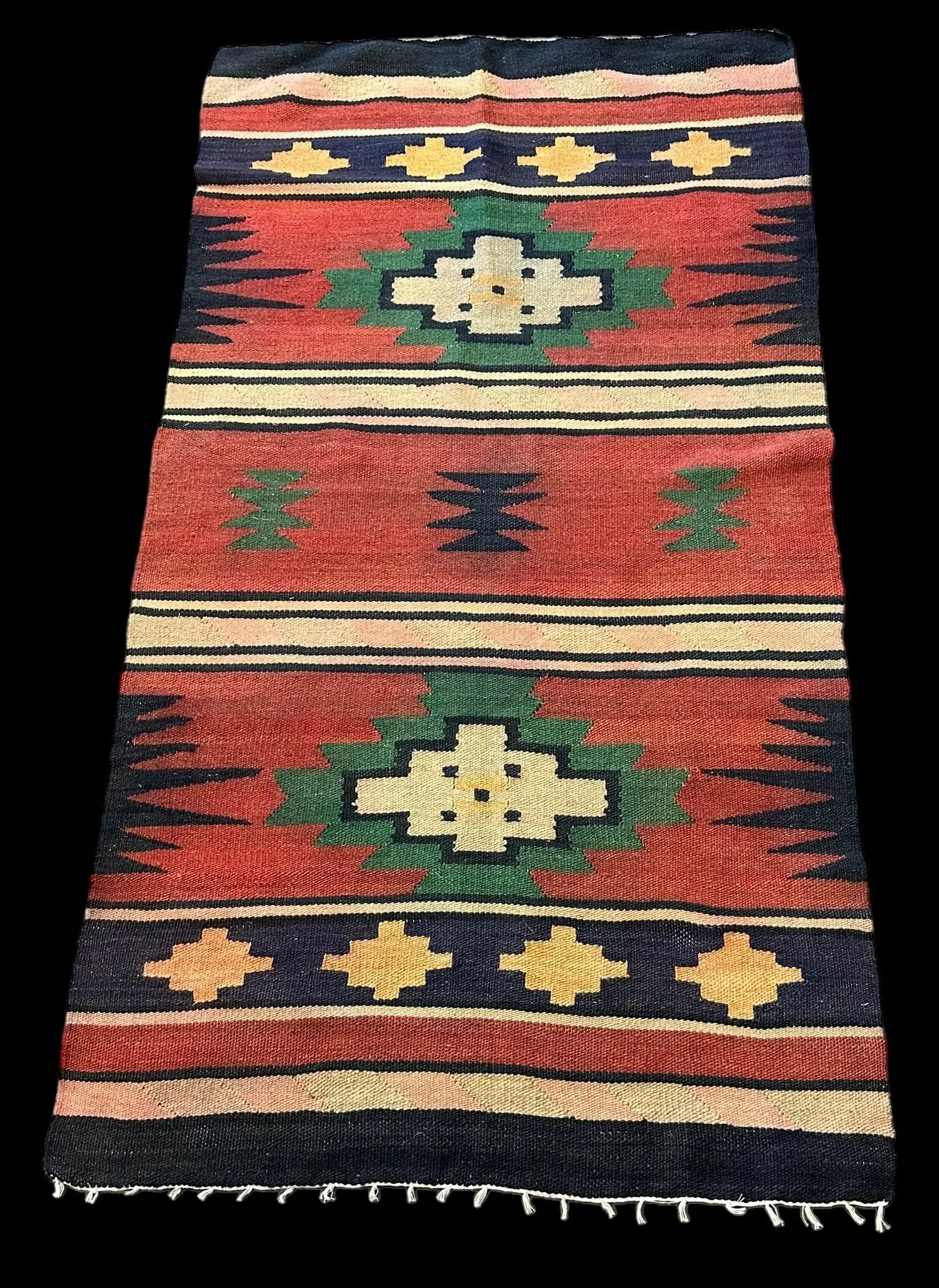 Handmade Vintage Wool Rug Multicolor Turkish Kilim Geometric Design 3' x 5'7 I Got Rugs Handmade Vintage Wool Rug Multicolor Turkish Kilim Geometric Design 3' x 5'7 I Got Rugs Handmade Vintage I Got Rugs