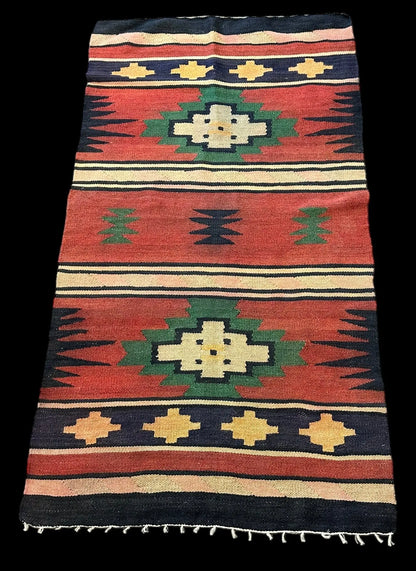 Handmade Vintage Wool Rug Multicolor Turkish Kilim Geometric Design 3' x 5'7 I Got Rugs Handmade Vintage Wool Rug Multicolor Turkish Kilim Geometric Design 3' x 5'7 I Got Rugs Handmade Vintage I Got Rugs