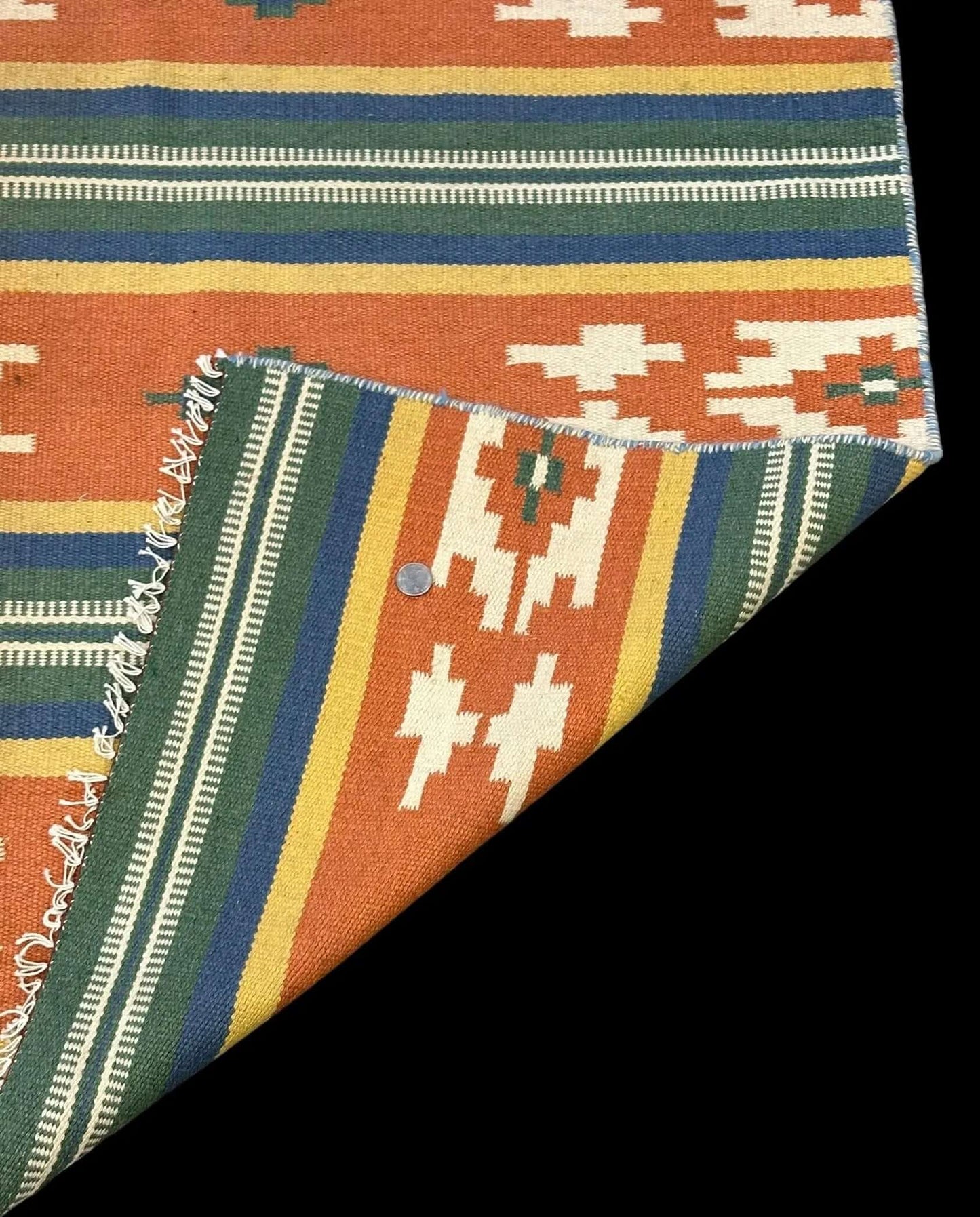Handmade Vintage Wool Rug Multicolor Turkish Kilim Geometric Design 3'5 x 5' I Got Rugs Handmade Vintage Wool Rug Multicolor Turkish Kilim Geometric Design 3'5 x 5' I Got Rugs Handmade Vintage I Got Rugs