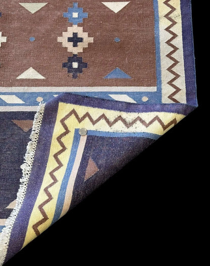 Handmade Vintage Wool Rug Multicolor Turkish Kilim Geometric Design 4'1 x 5'11 I Got Rugs Handmade Vintage Wool Rug Multicolor Turkish Kilim Geometric Design 4'1 x 5'11 I Got Rugs Handmade Vintage I Got Rugs