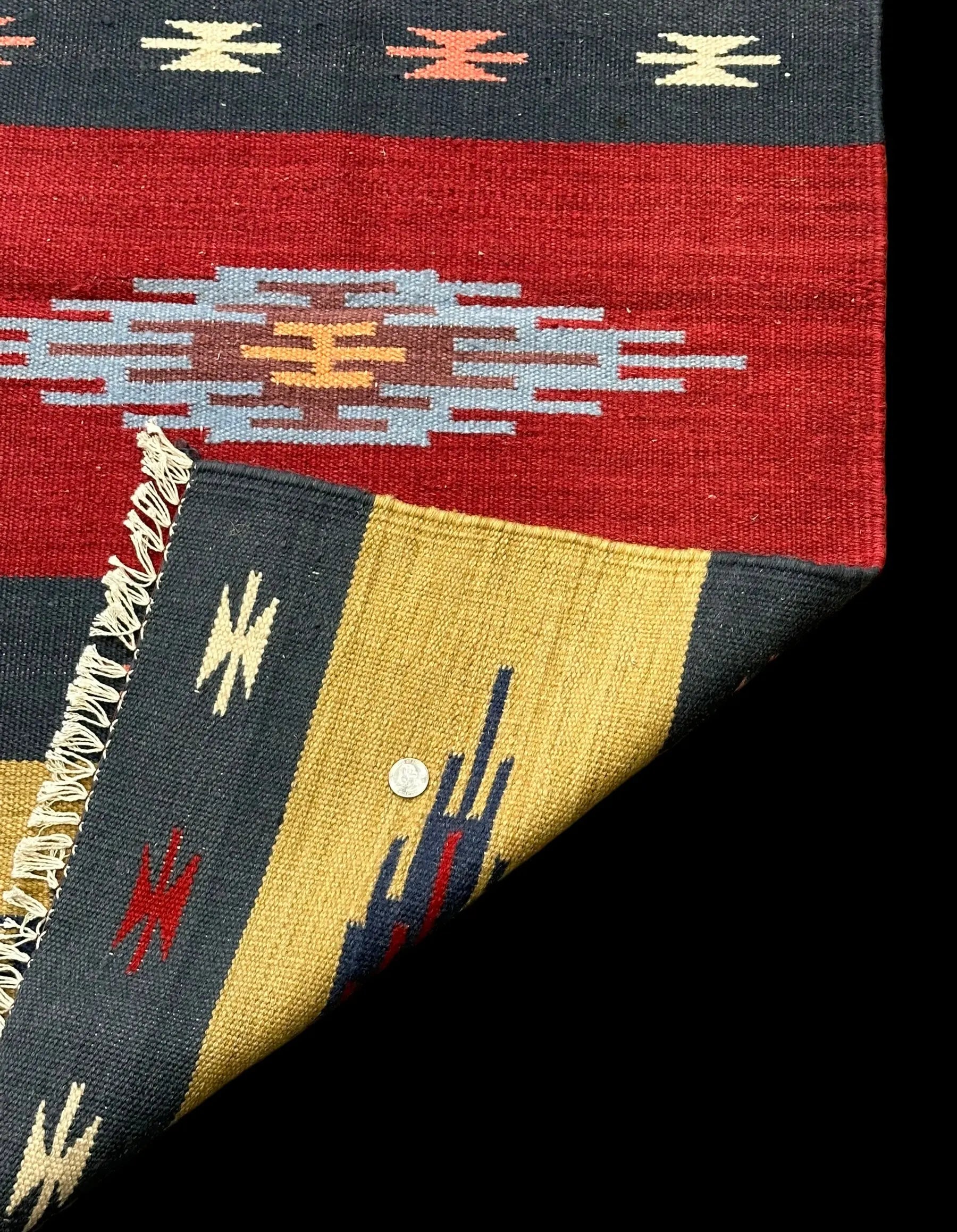 Handmade Vintage Wool Rug Multicolor Turkish Kilim Tribal Design 2'3 x 4' I Got Rugs