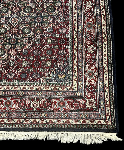 Handmade Vintage Wool Rug Persian Bidjar Design in Dark Colors 6'2 x 9' I Got Rugs
