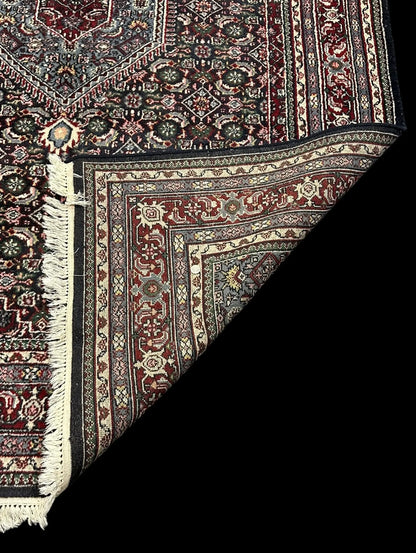 Handmade Vintage Wool Rug Persian Bidjar Design in Dark Colors 6'2 x 9' I Got Rugs