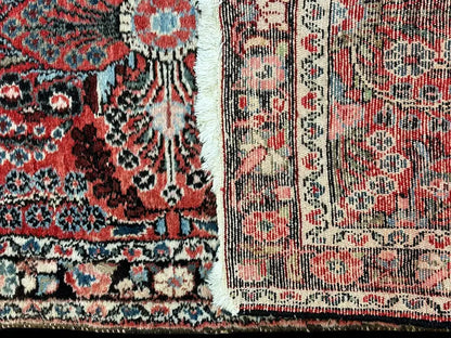 Handmade Vintage Wool Rug Persian Hamadan Runner Red Oriental Design 2'10 x 20' I Got Rugs