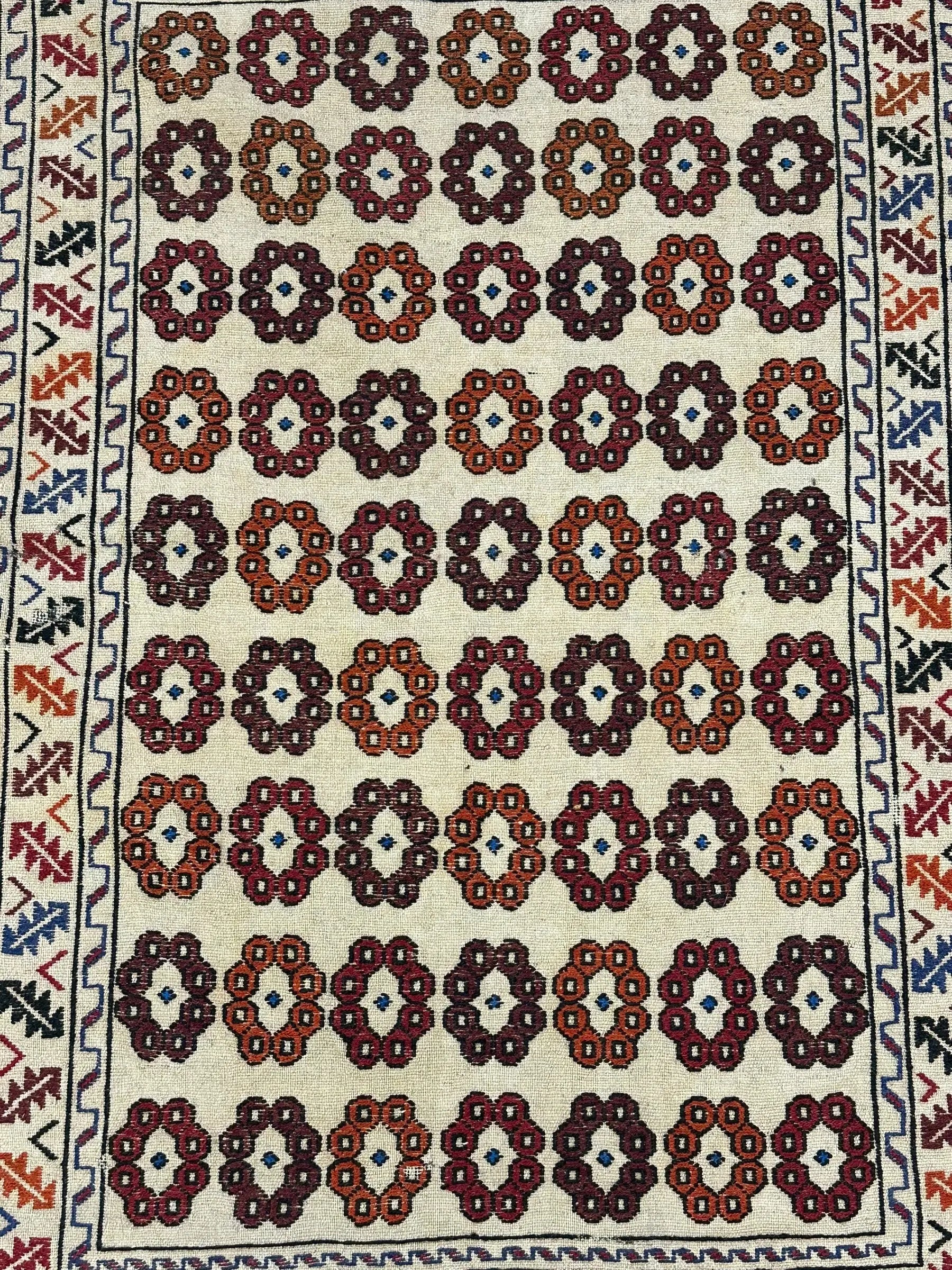 Handmade Vintage Wool Rug Persian Kilim Colorful Soumak Design 4' x 6'9 I Got Rugs Handmade Vintage Wool Rug Persian Kilim Colorful Soumak Design 4' x 6'9 I Got Rugs Handmade Vintage I Got Rugs