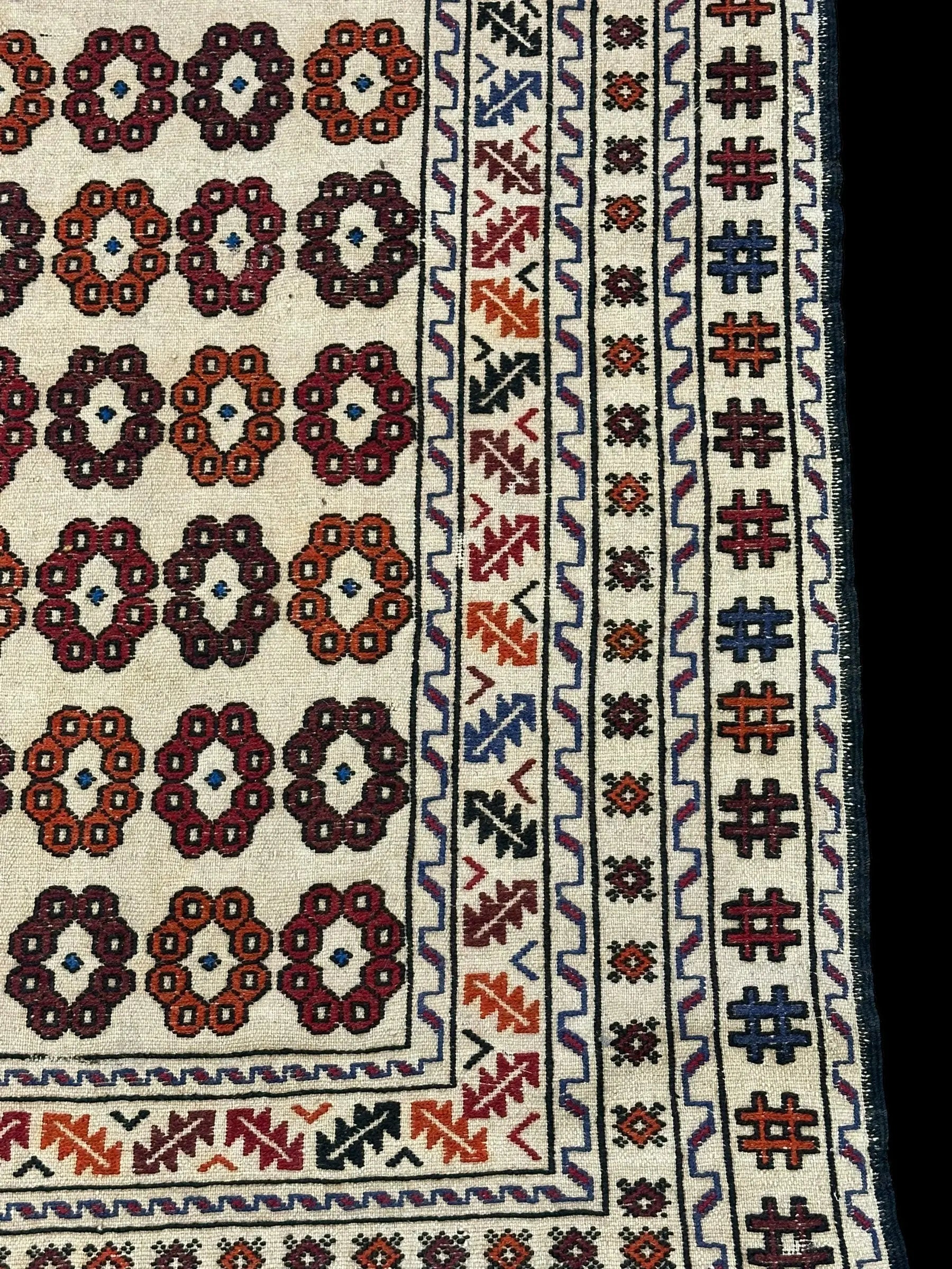 Handmade Vintage Wool Rug Persian Kilim Colorful Soumak Design 4' x 6'9 I Got Rugs Handmade Vintage Wool Rug Persian Kilim Colorful Soumak Design 4' x 6'9 I Got Rugs Handmade Vintage I Got Rugs