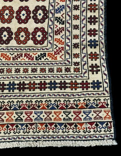 Handmade Vintage Wool Rug Persian Kilim Colorful Soumak Design 4' x 6'9 I Got Rugs Handmade Vintage Wool Rug Persian Kilim Colorful Soumak Design 4' x 6'9 I Got Rugs Handmade Vintage I Got Rugs