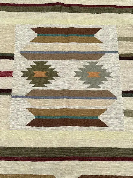 Handmade Vintage Wool Rug Persian Kilim Tribal Design Multicolor 4'3 x 6'4 I Got Rugs
