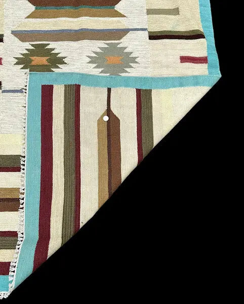 Handmade Vintage Wool Rug Persian Kilim Tribal Design Multicolor 4'3 x 6'4 I Got Rugs