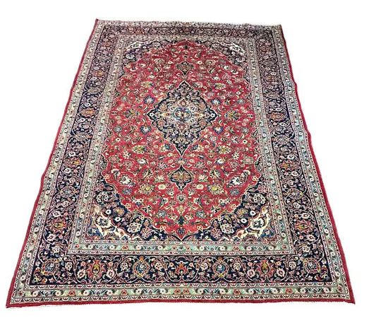 Handmade Vintage Wool Rug Persian Red Oriental Design 8'3 x 11'4 I Got Rugs