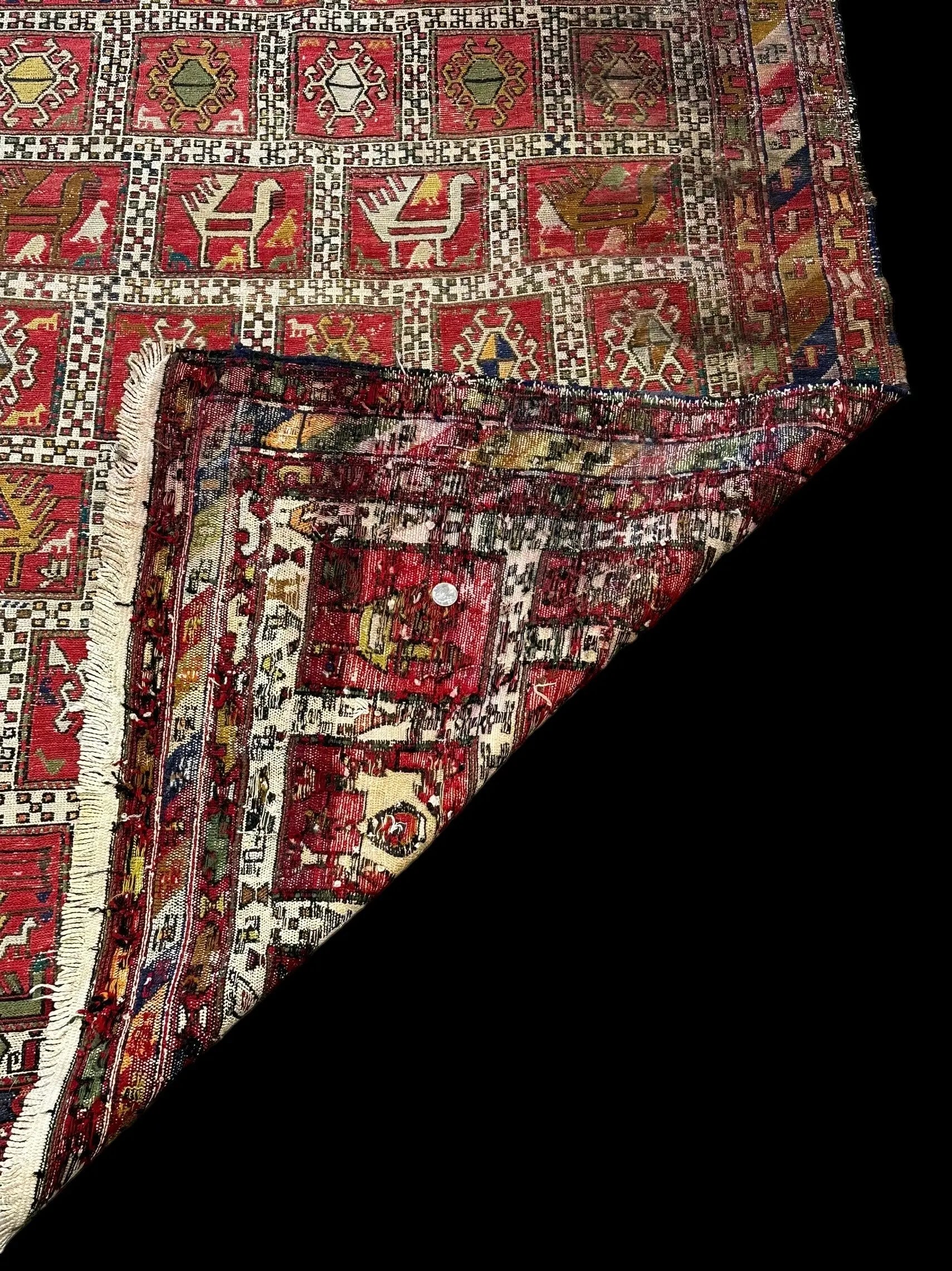 Handmade Vintage Wool Rug Persian Soumak Design 3'11 x 6'5 *Damaged* I Got Rugs Handmade Vintage Wool Rug Persian Soumak Design 3'11 x 6'5 *Damaged* I Got Rugs Handmade Vintage I Got Rugs