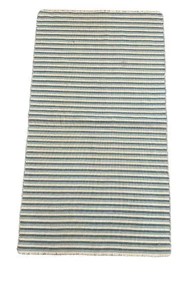 Handmade Vintage Wool Rug Persian Style Striped Design 2'8 x 4'10 I Got Rugs