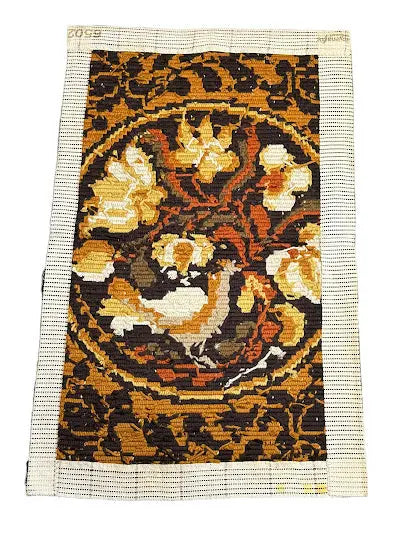 Handmade Vintage Wool Rug Scandinavian Needlepoint Bird Design Orange 2'4 x 3'9 - I Got Rugs Handmade Vintage Wool Rug Scandinavian Needlepoint Bird Design Orange 2'4 x 3'9 I Got Rugs Handmade Vintage I Got Rugs  120.00