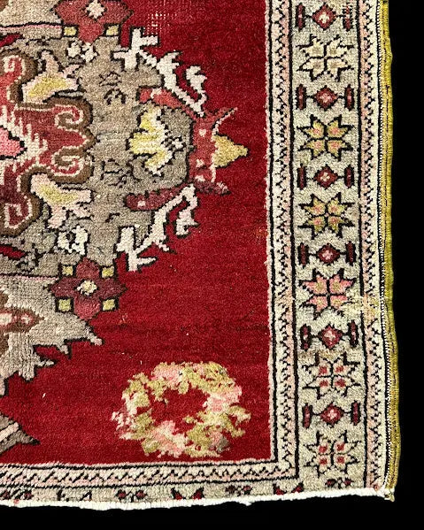 Handmade Vintage Wool Rug Stunning Red Turkish Oriental Design 2'3 x 2' I Got Rugs