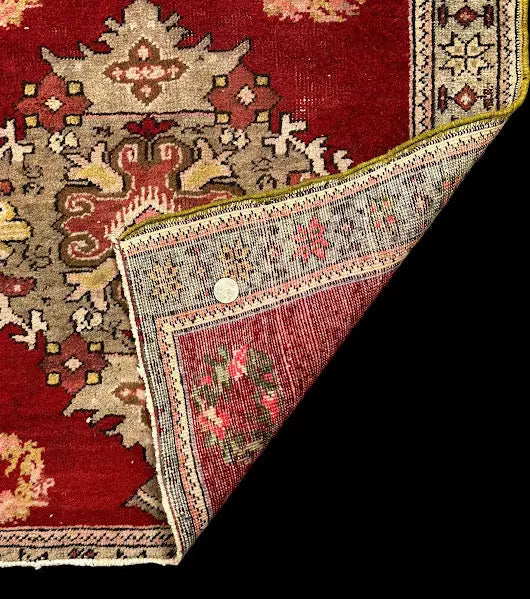 Handmade Vintage Wool Rug Stunning Red Turkish Oriental Design 2'3 x 2' I Got Rugs